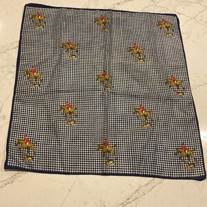 Vintage Glentex Scarf with Horse & dog Nylon Japan